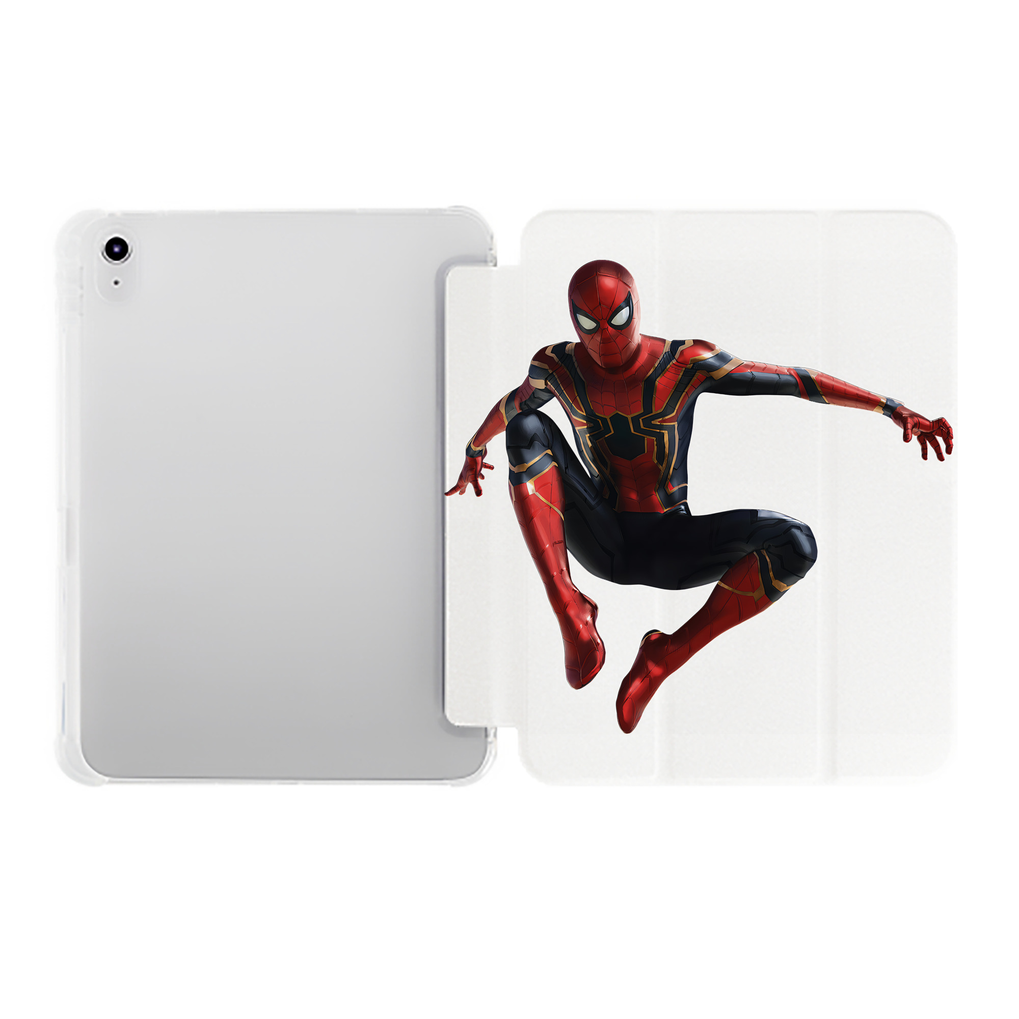 （画像用） Spider Man スパイダーマン IPad ケース ペン収納付き 三つ折りスタンド PUレザー×シリコン 対応機種9.5/10.5/10.9インチ